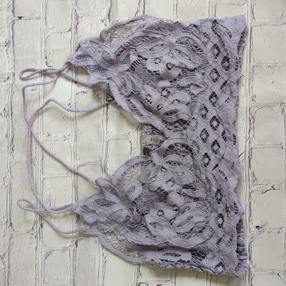 Free People Intimately FP Adella Longline Bralette, Light Purple, M, EUC
